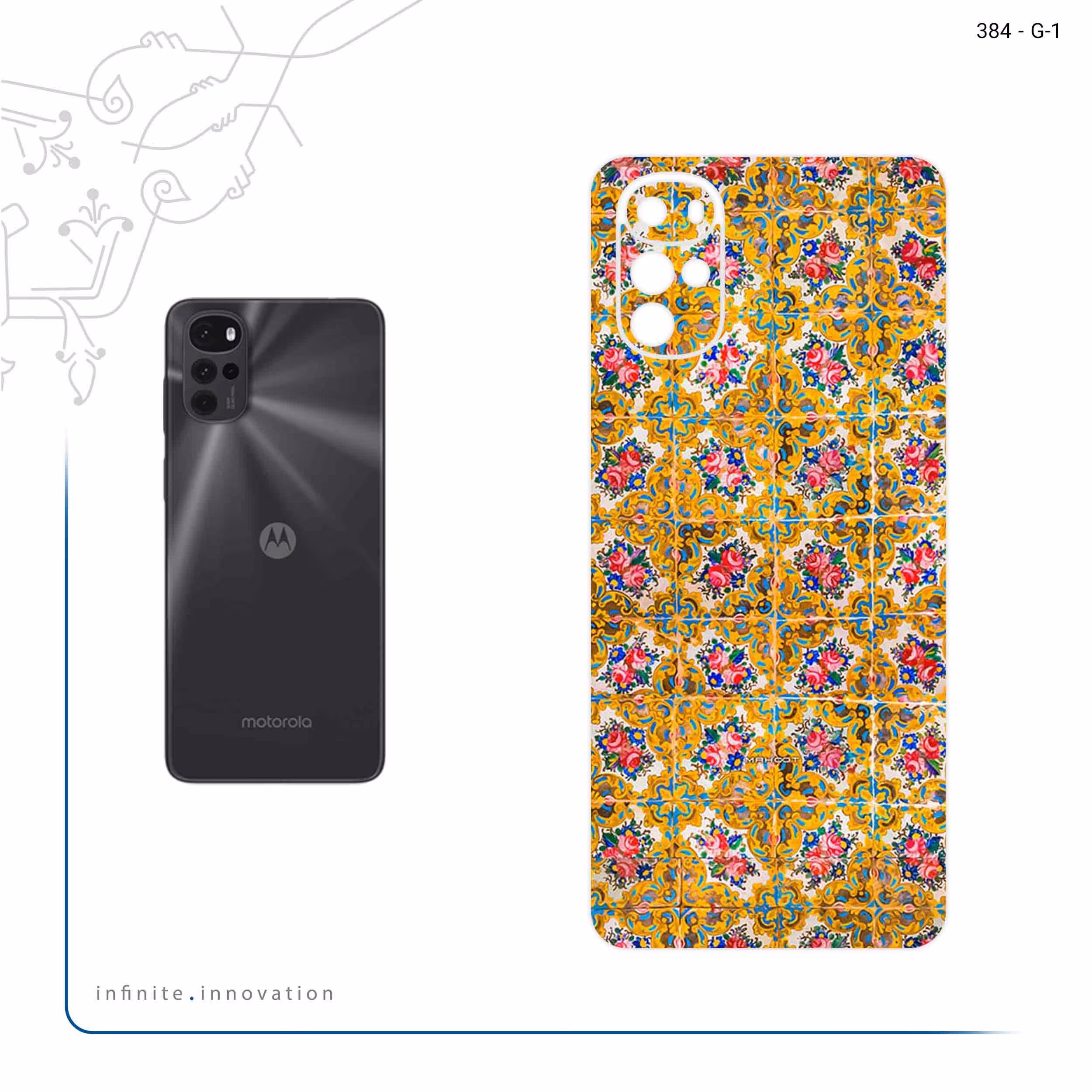 برچسب پوششی ماهوت مدل Iran Tile 15 مناسب برای گوشی موبایل موتورولا Moto G22