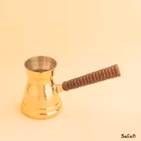 قهوه جوش برنجی طلایی بدون در مدل چکشی سایز 1