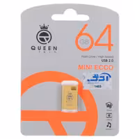 فلش مموری Queen Mini Ecco USB2.0 Flash Memory - 64GB طلایی