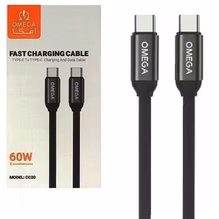 کابل فست شارژ TYPE-C به TYPE-C اومگا OMEGA مدل CC20