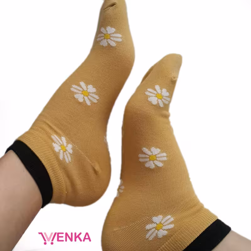 جوراب مچی طرح گل کد 9766