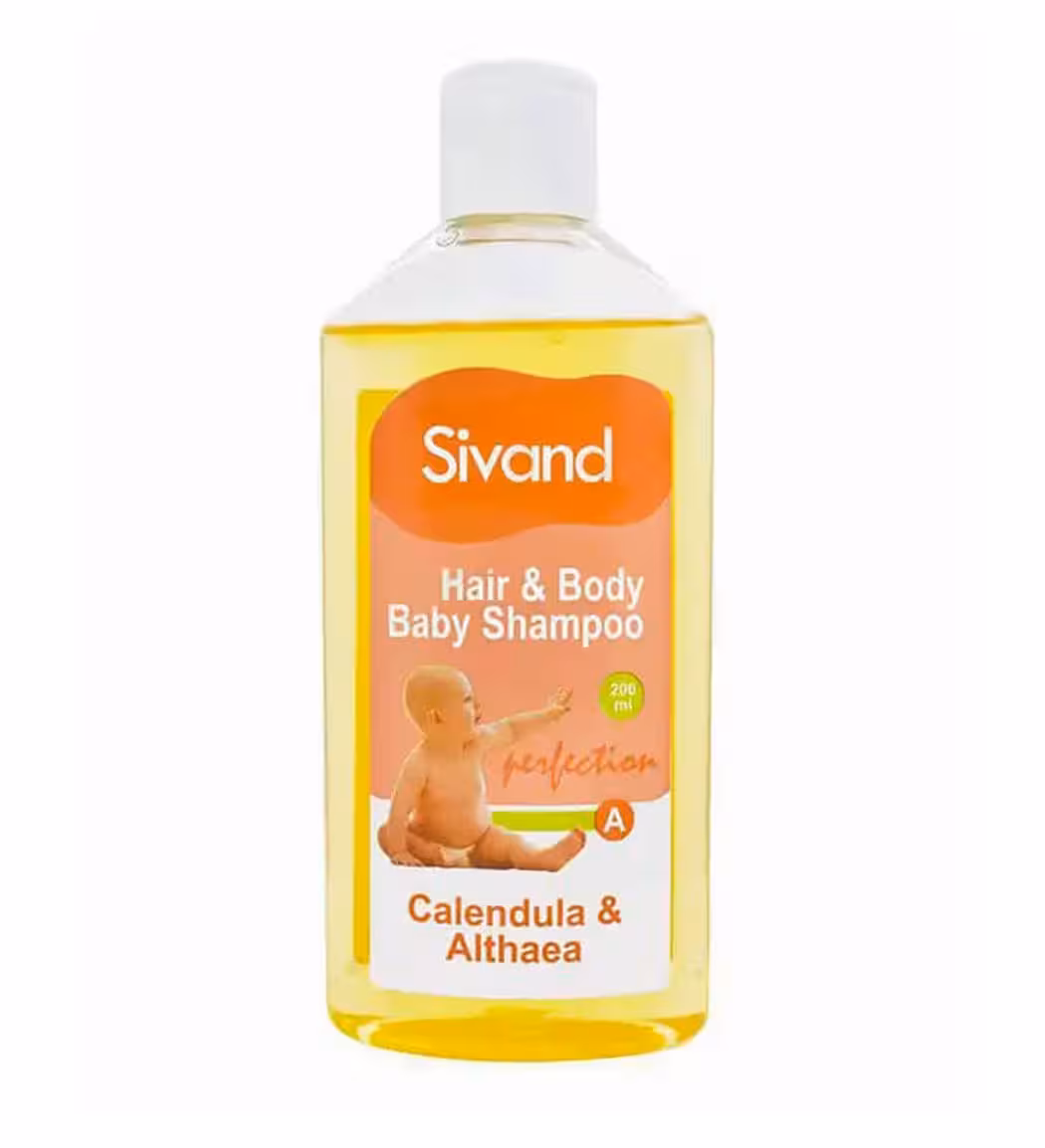 شامپو سر و بدن کودک سیوند حاوی عصاره های کالاندولا 200ml sivand hair and body baby shampoo with calendula extract