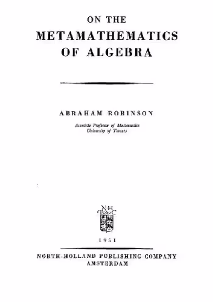 خرید و دانلود نسخه کامل کتاب On the Metamathematics of Algebra