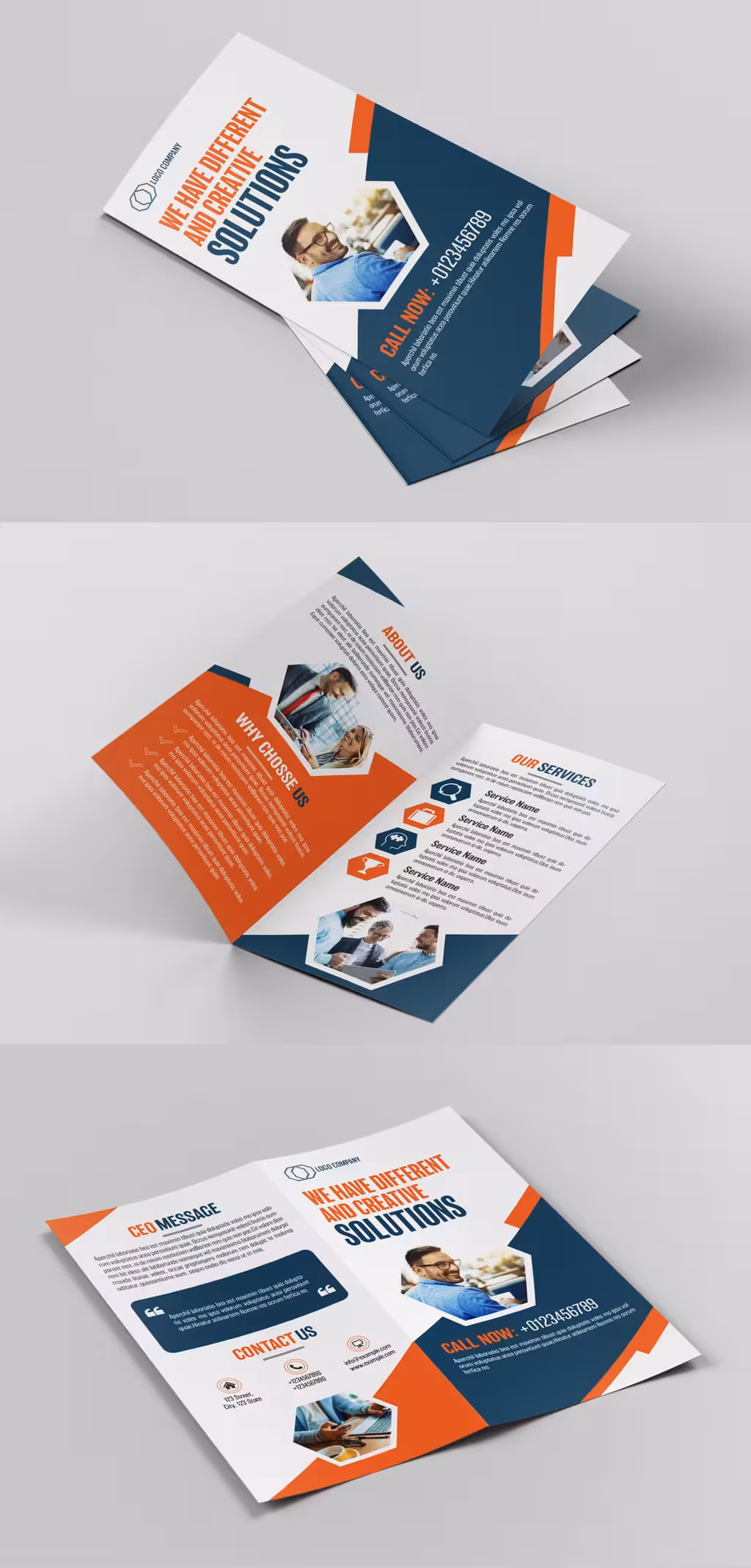 دانلود Brochure Layout with Orange and Blue Accents – طرح لایه باز بروشور