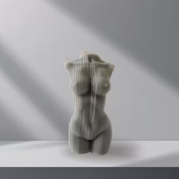 شمع دکوری ونوس چوبی سبز