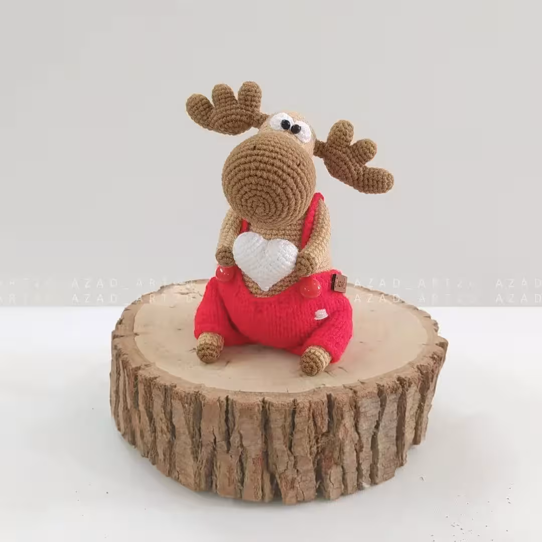 عروسک دستباف گوزن ولنتاین کد 007