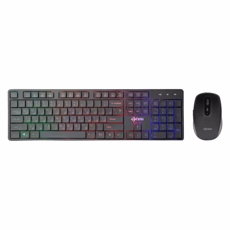 کیبورد و ماوس گیمینگ فاطر مدل CWR-7000B، سوییچ ممبران، Full-Size، نورپردازی RGB | کالا مکس