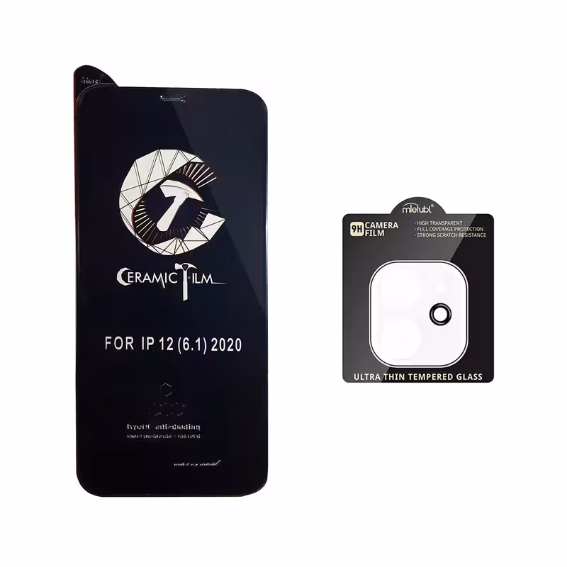 محافظ صفحه نمایش سرامیکی میتوبل مدل FLCEG LP 01to مناسب برای گوشی موبایل اپل iphone 12 به همراه محافظ لنز دوربین
