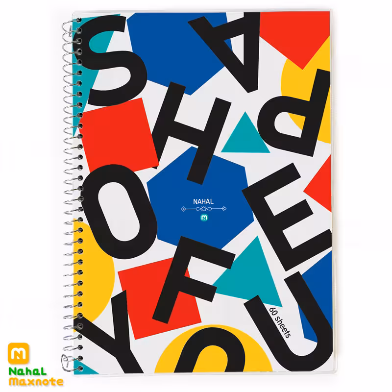 دفتر 60 برگ دو خط سیمی طلقی کد 3632.طرح 7