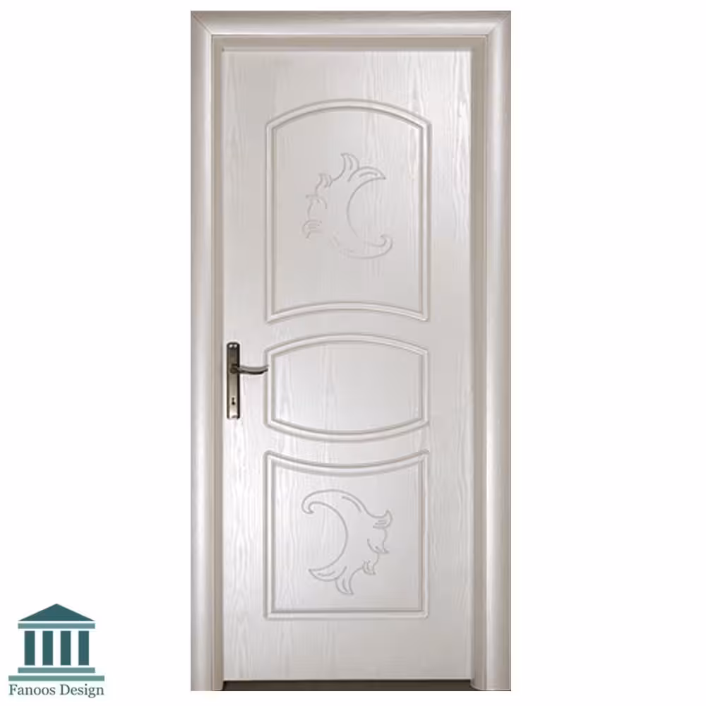 درب pvc طرح برجسته کلاسیک سفید کد 1502