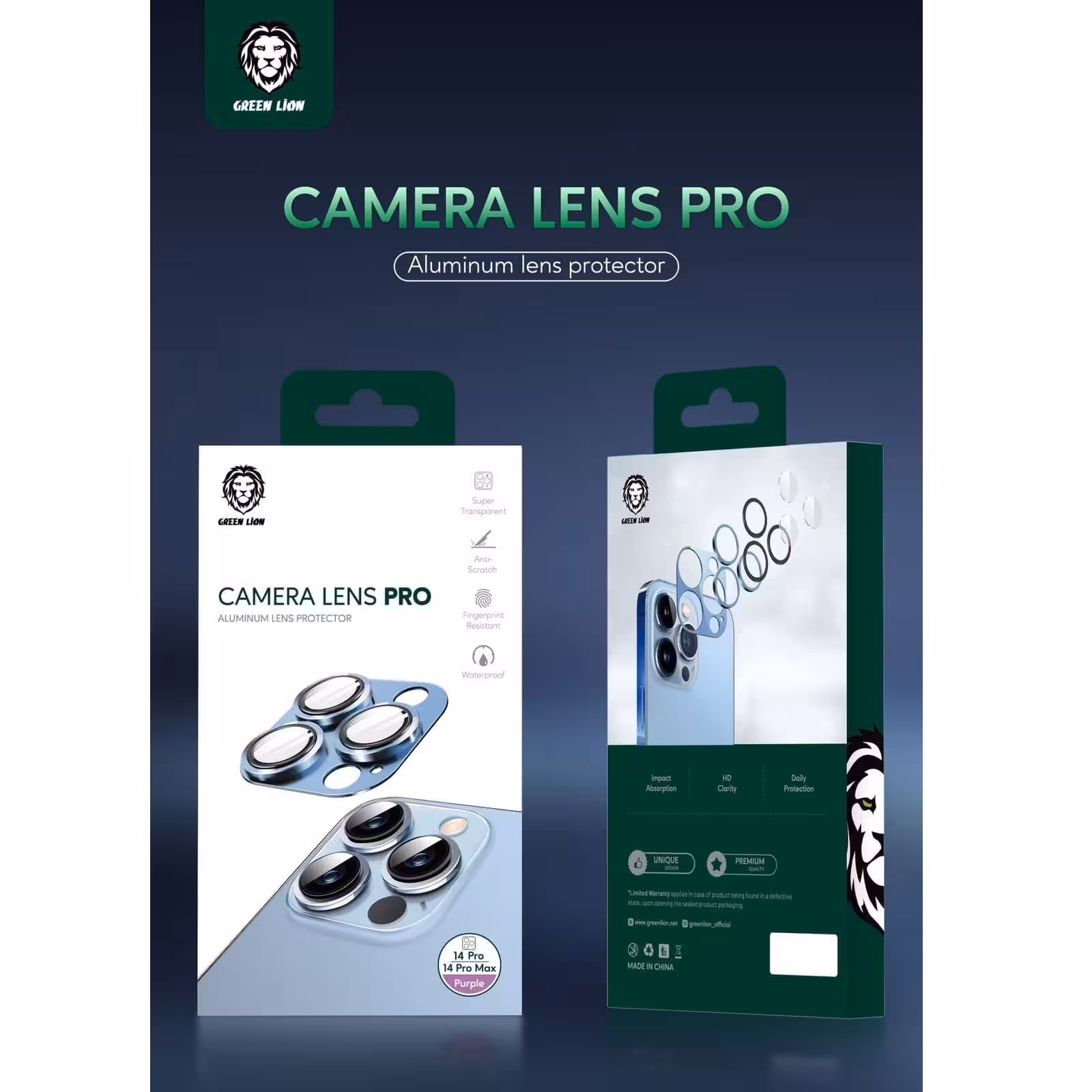 محافظ لنز دوربین حرفه ای گرین Green Camera Lens Pro 14Pro/14ProMax