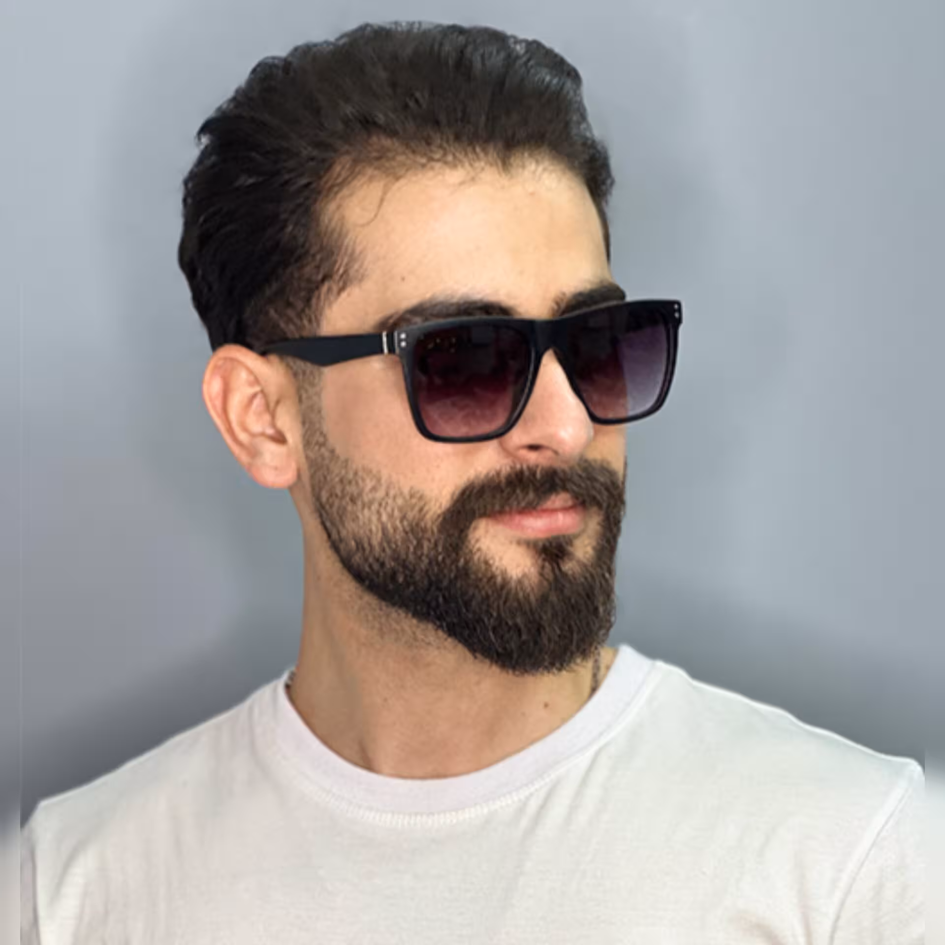 عینک آفتابی مردانه اورجینال مشکی برند ری بن مربعی یووی400