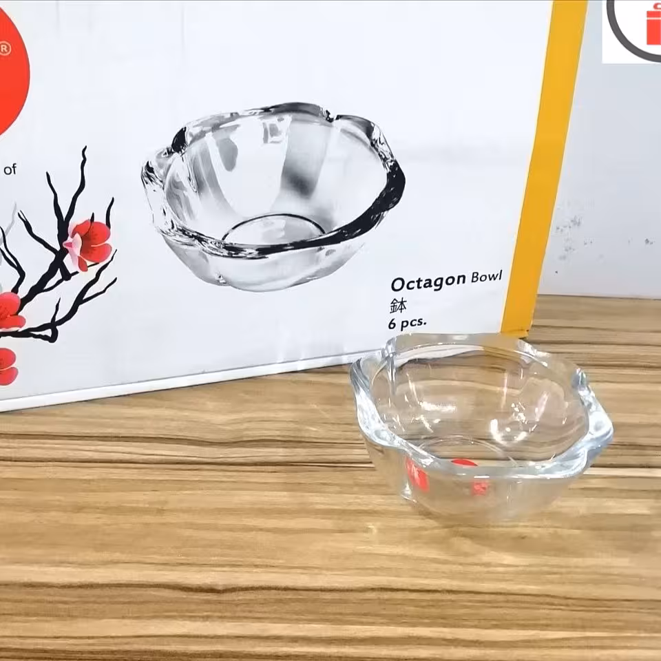 پیاله ترشی شش عددی شش ضلعی بلور برند ساچی تحت لیسانس ژاپن