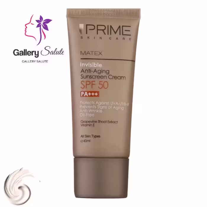 کرم ضد آفتاب جوان کننده بی رنگ پرایم SPF50 مدل Anti Aging حجم 40 میل/ Prime SPF50 Anti-Aging Cream