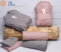 حوله ست دو نفره wood art رنگ سنگی و کالباسی