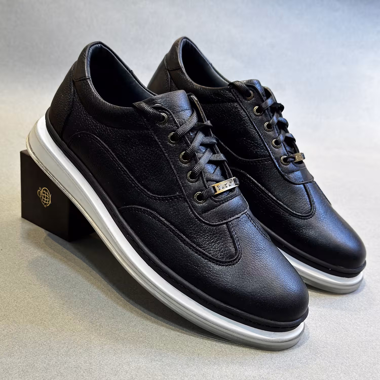 کفش چرم مردانه اسپرت کد SP030BK رنگی مشکی