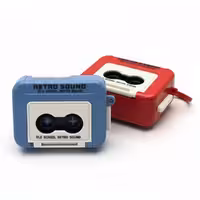 ضبط صوت فانتزی طرح نوار کاست voice recorder with cassette tape