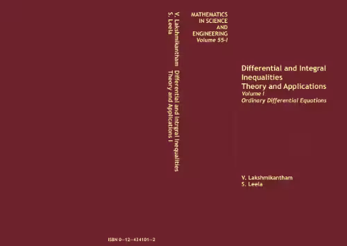 خرید و دانلود نسخه کامل کتاب Differential and integral inequalities; Theory and Applications Volume I: Ordinary differential equations