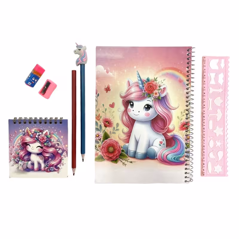 بسته لوازم تحریر مدل یونیکورن بسته 8 عددی | کالا مکس