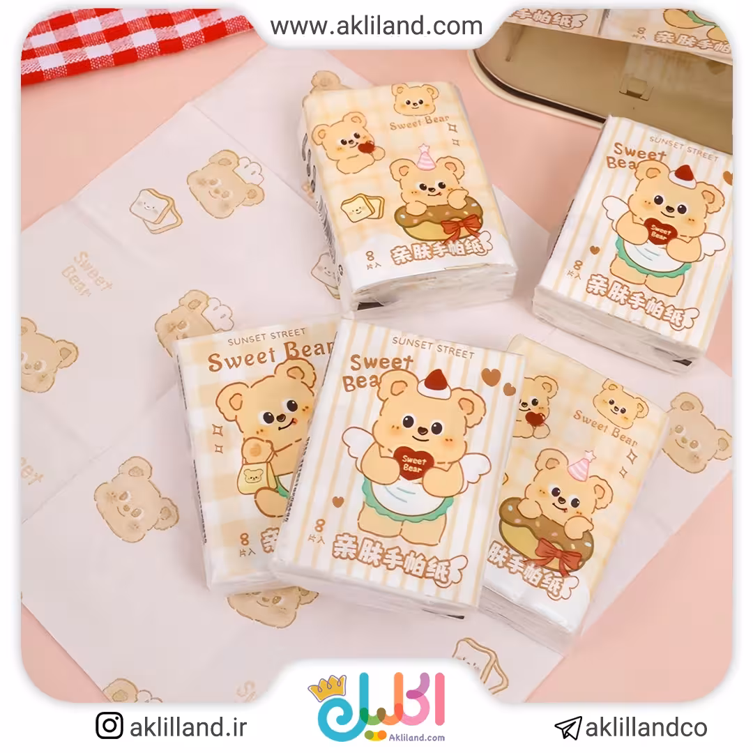 دستمال جیبی طرح حیوانات (مدل رندوم)