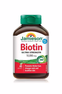 سافت ژل بیوتین مقدار 10000 میکروگرم Jamieson - بسته 45 عددی