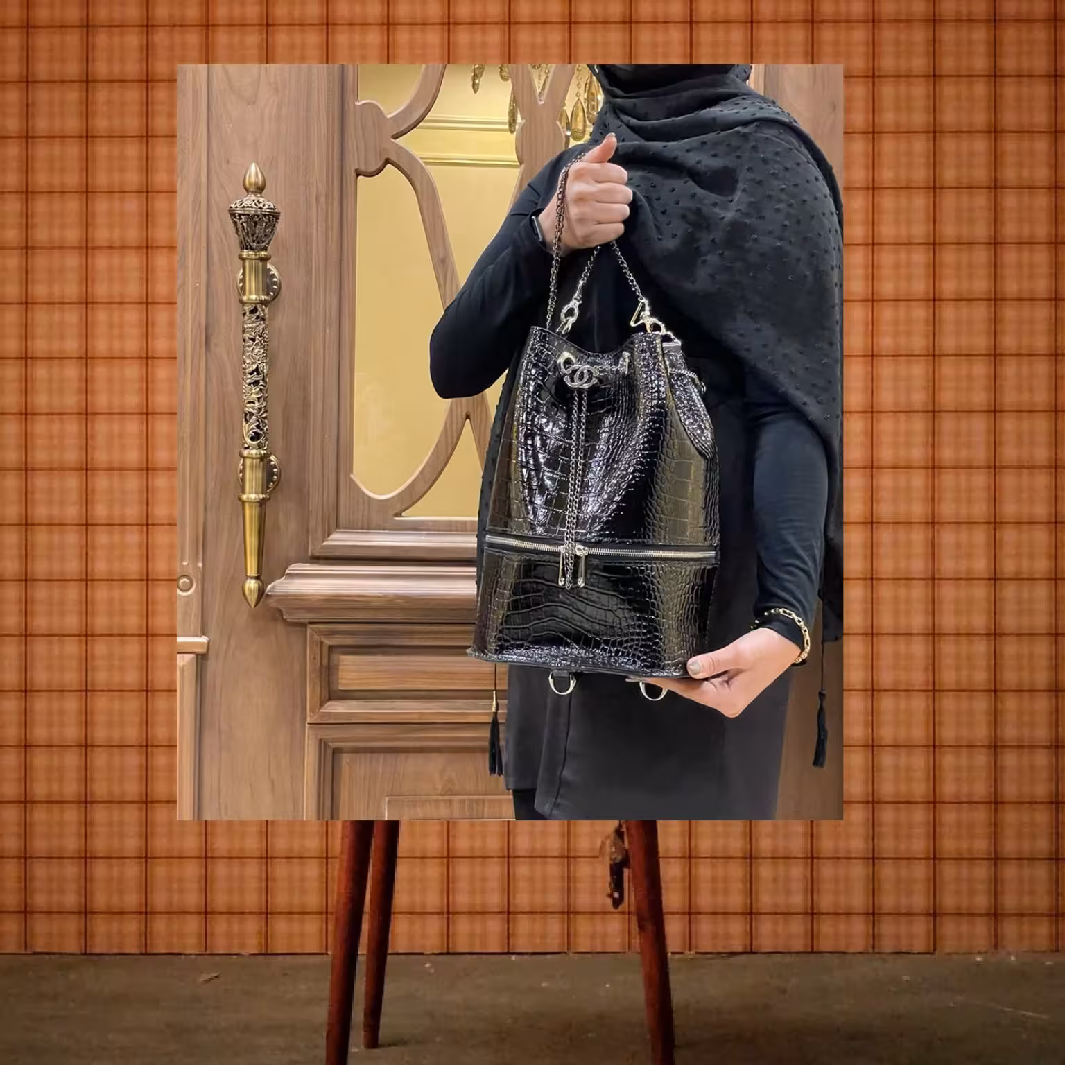 کوله پشتی اسپورت دستدوز چرم طبیعی