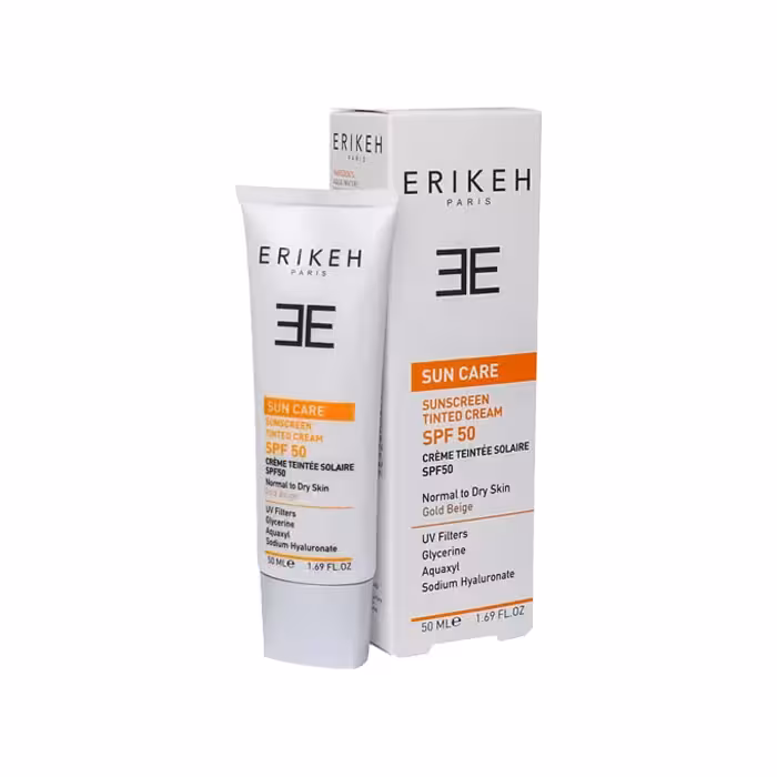 کرم ضد آفتاب پوست خشک و نرمال SPF50 (بژ طلایی) اریکه | 50 میل