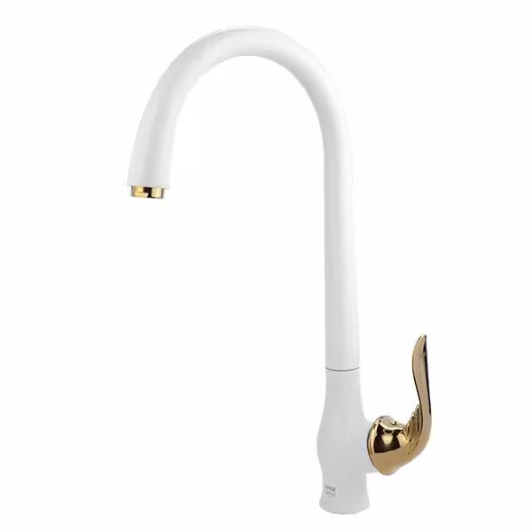 شیر ظرفشویی کسری مدل رایان سفید طلایی