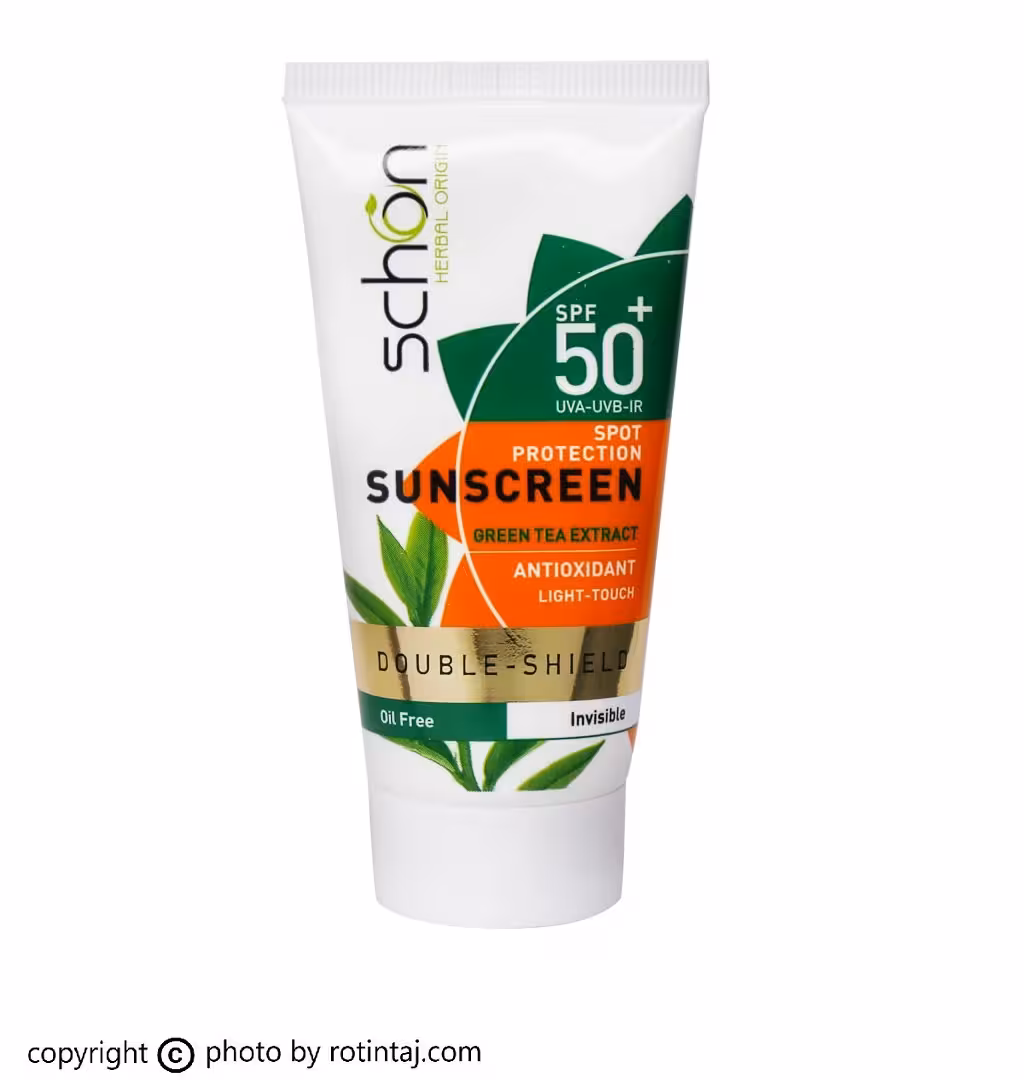 ضد آفتاب دابل شیت رنگی SPF50 چای سبز فاقد چربی شون