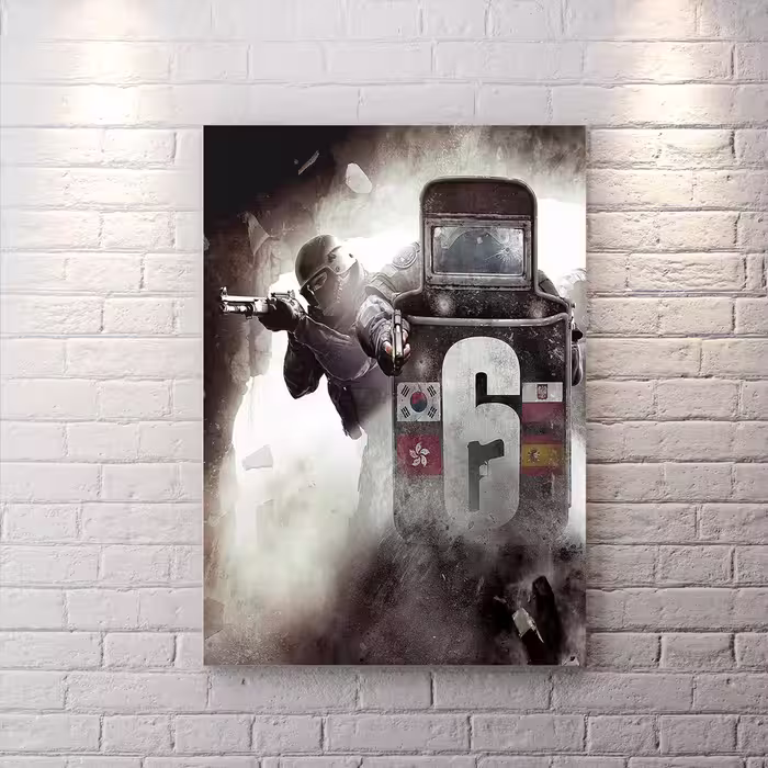 تابلو گیمینگ از بازی rainbow six طرح کلت و شاتگان BAs-9821
