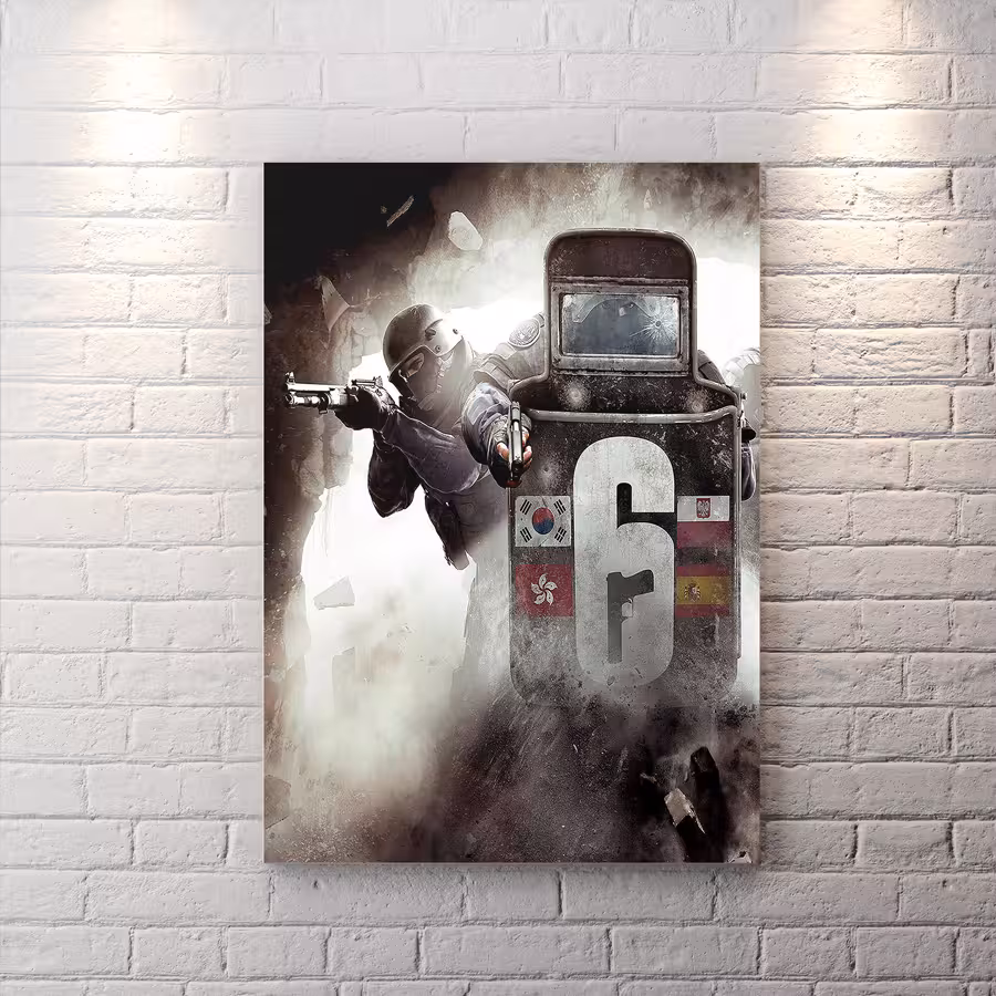 تابلو گیمینگ از بازی rainbow six طرح کلت و شاتگان BAs-9821