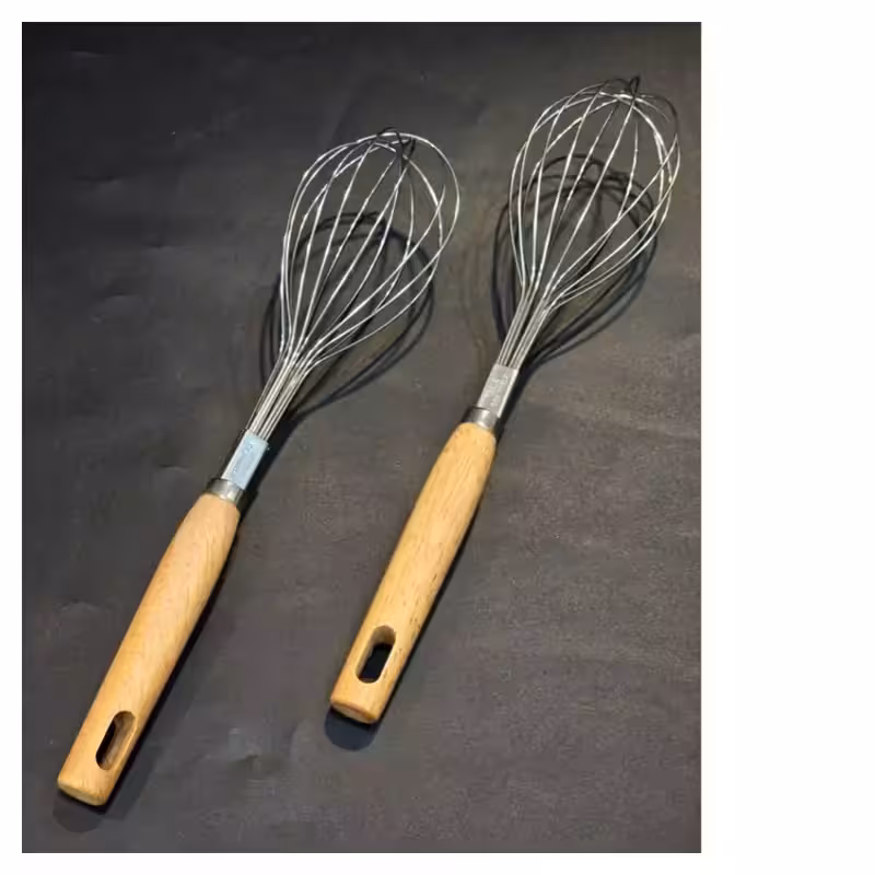 همزن استیل دسته چوبی