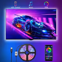 ریسه نور LED با کنترل برنامه بلوتوث برای تلویزیون Romwish 9.8FT LED Strip Lights