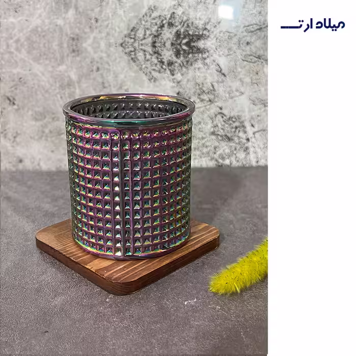 لیوان شطرنجی کروم ارتفاع 8.5 قطر 7.5