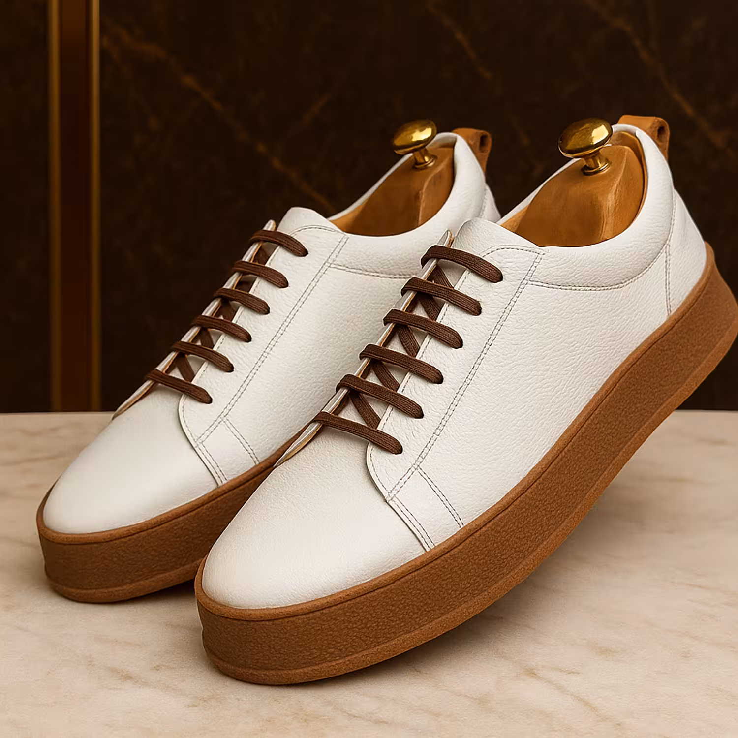 کفش چرم مردانه ونس کد VN051WH رنگ سفید