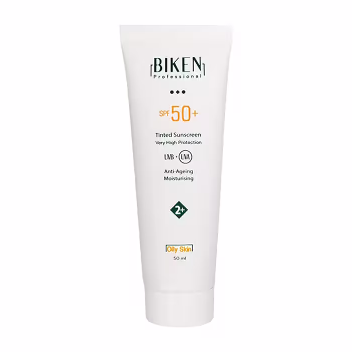 کرم ضد آفتاب رنگی مدل  2 پوست چرب50 میلی لیتر بیکن BIKEN