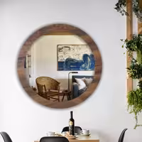 آینه مدل گرد چوبی دلسا کد w-71