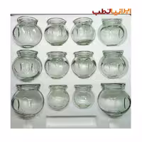 لیوان شیشه ای حجامت و بادکش گرم فالیزاک ست 12 عددی (در 5 سایز)