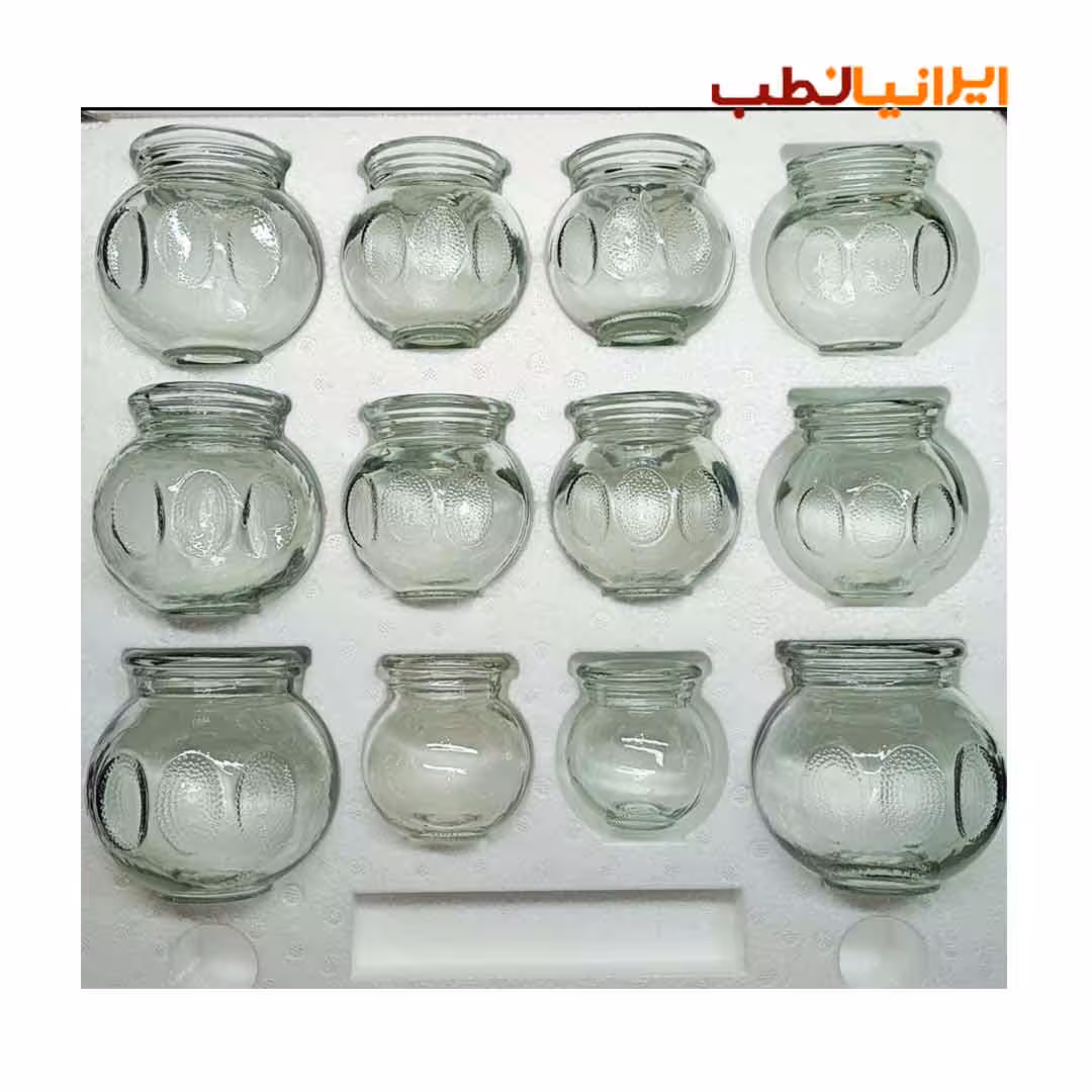 لیوان شیشه ای حجامت و بادکش گرم فالیزاک ست 12 عددی (در 5 سایز)