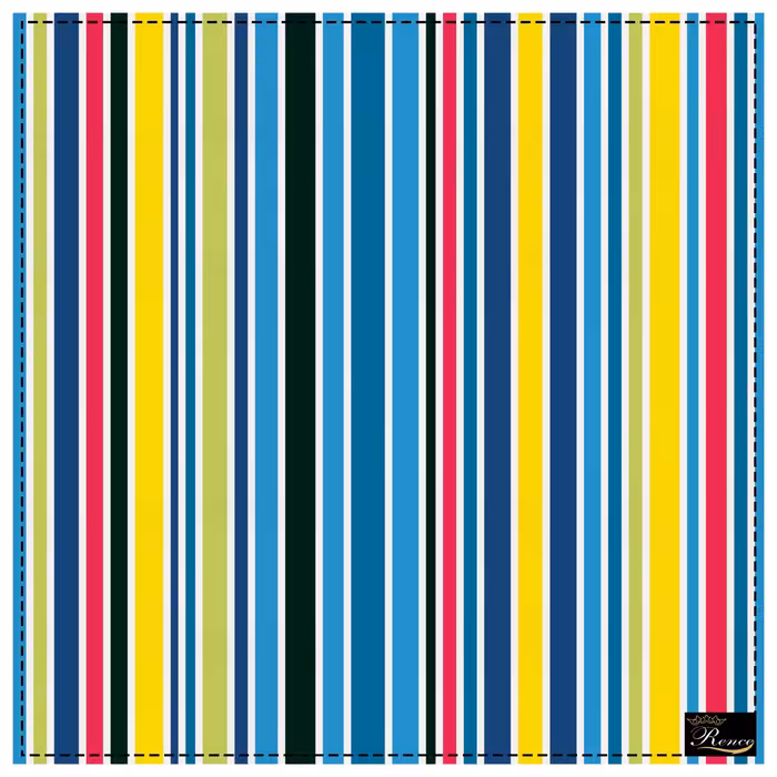 دستمال سر و گردن و پیشانی بند اسکارف طرح راه راه سایز 58 در 58 مدل H1-622 شرکت رنس