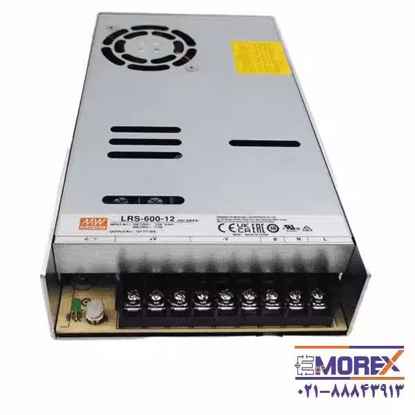 منبع تغذیه 12 ولت 50 آمپر مینول | MEAN WELL مدل LRS-600-12