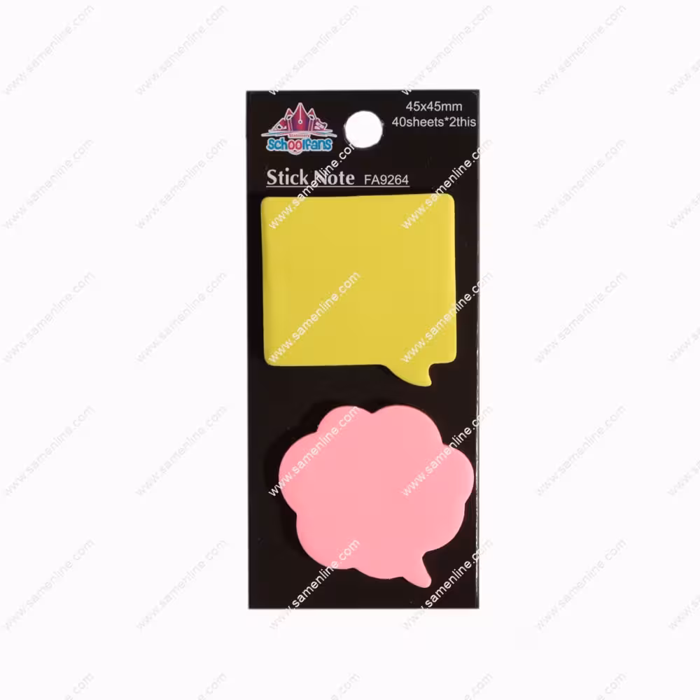 کاغذ یادداشت چسب دار ( استیک نوت ) اسکول فنس کد FA9264 رنگ زرد و صورتی