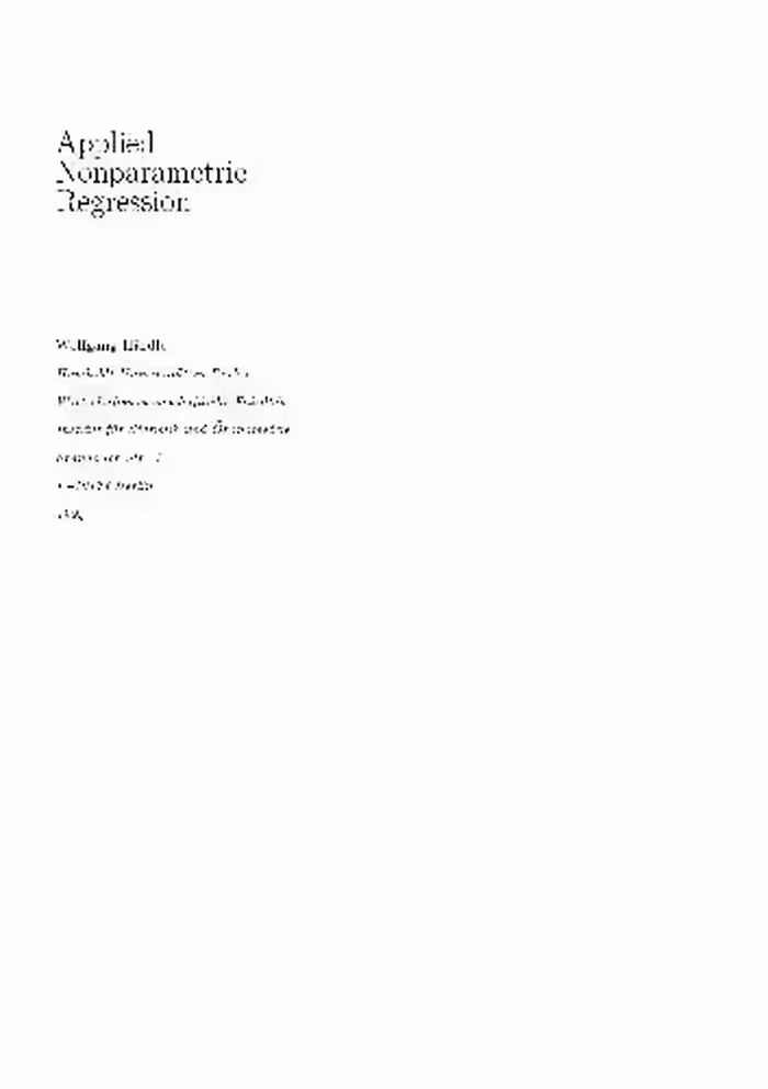 خرید و دانلود نسخه کامل کتاب Applied Nonparametric Regression