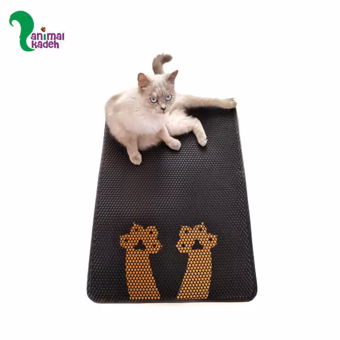 مت زیر ظرف خاک گربه طرح پنجه مشکی ابعاد 50*70