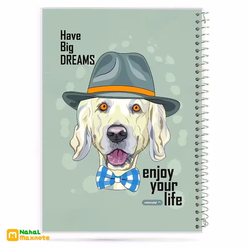 دفتر 50 برگ سیمی طلقی سگ و گربه کد 9524.طرح 2 پسرانه