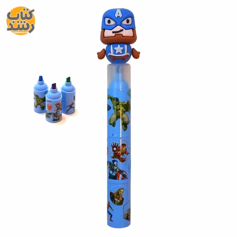 ماژیک علامت زن (هایلایتر) 3 رنگ فانتزی مدل MD-188 طرح قهرمانان