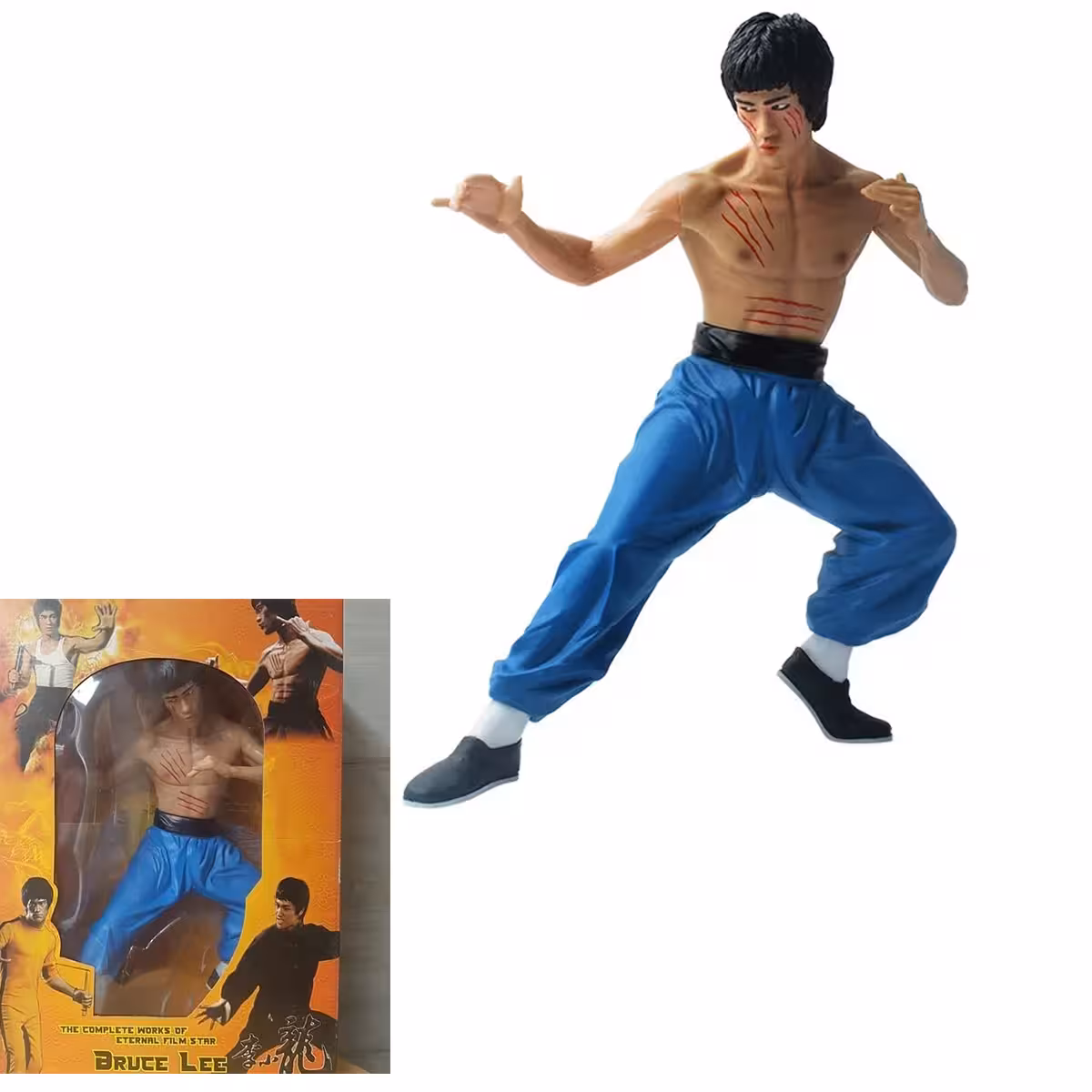 فیگور بروسلی bruce lee جعبه دار ارتفاع 35 سانتی متر