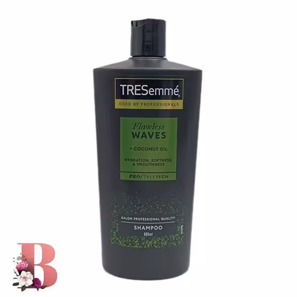 شامپو روغن نارگیل موی فر ترزمی حجم 685 میلی لیتر | TRESEMME flawless waves coconut shampoo volume 685ml