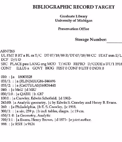 خرید و دانلود نسخه کامل کتاب Analytic geometry