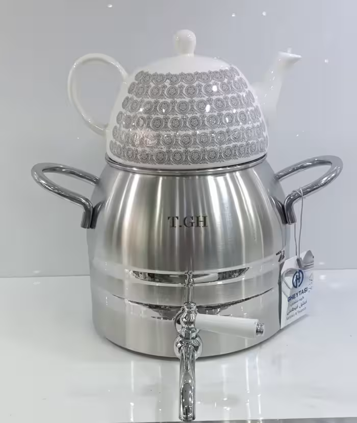 کتری قوری قیطاسی 4 لیتری مدل 7460 براق کف چدن